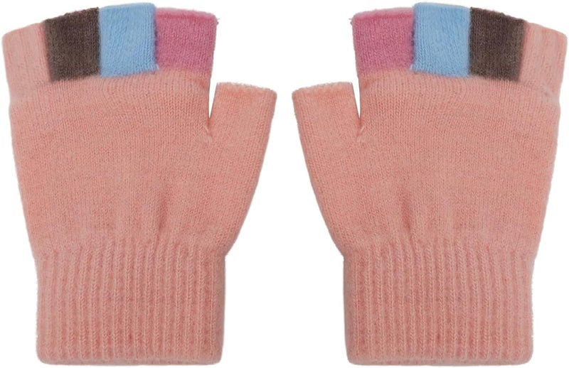 NICEYST Kids Convertible Flip Top Gloves Children Winter Warm Knitted Fingerless Mittens for Boys Girls 6-10 Years Old - Image 4